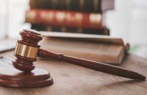 gavel and books